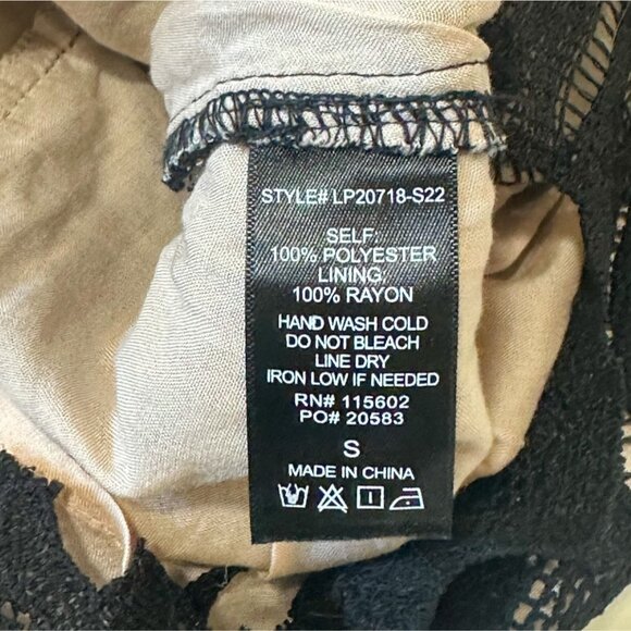 The Impeccable Pig Floral Black Lace Romper, Size S - Picture 11 of 15